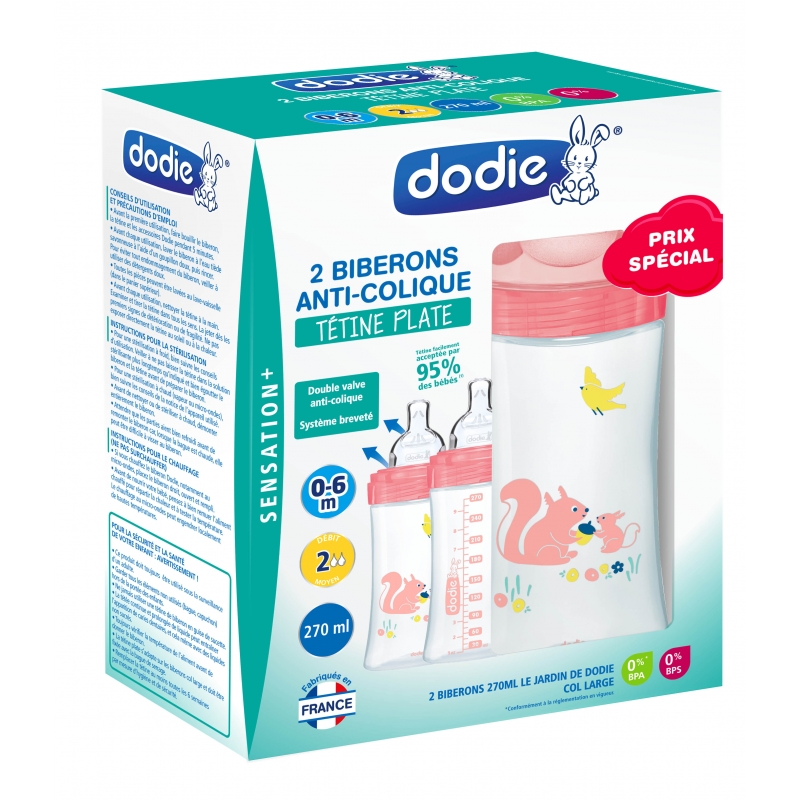 Dodie tétine 0 à 6 mois col large débit 2 2 unités - Pharmacie Cap3000