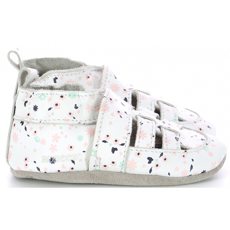 Chaussons Robeez SANDIZ BLANC FLEURS Achetez sur Everykid