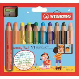 Stabilo Woody 3 in 1 - La boite de 10 + taille crayon