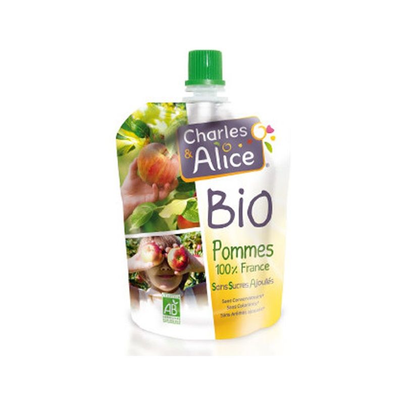 Charles Alice Compotes Pommes Bio Fruits 100 France 72 Gourdes De 70g Achetez Sur Everykid Com